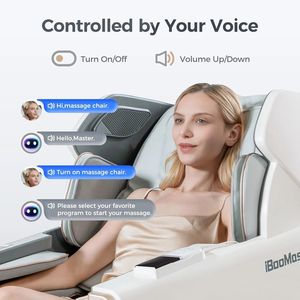 Fauteuil de massage corps entier avec rail flexible, zéro gravité, haut-parleur Bluetooth, airbags, chauffage, confort et relaxation - Product Image 2