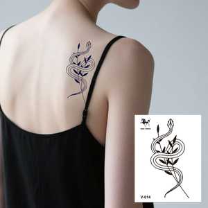 Adesivi per tatuaggio Semi permanenti senza acqua Design realistico serpente di lunga durata 2 settimane Body Art adesivo impermeabile - Product Image 5