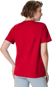 T-shirt à manches courtes pour femme, col rond, couleur unie, style décontracté, 100% coton jersey, coupe classique, toutes saisons - Product Image 5
