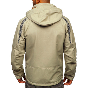 Veste de moto coupe-vent à capuche pour homme, motif camouflage, fermeture éclair, style sportif, vêtement d'automne, coque en polyester - Product Image 4
