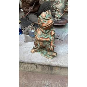 Figura Decorativa de Tortuga Antigua en Verde Pátina y Bronce, Escultura de Tortuga Vintage Hecha a Mano, Gran Venta - Product Image 1