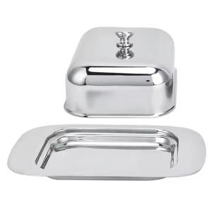 Mantequillera metálica con tapa para encimera, caja de almacenamiento de mantequilla para mostrador de cocina, servicio de desayuno y mesa de café - Product Image 2