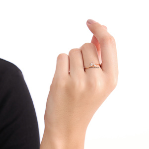Anillo de Compromiso con Diamante Cultivado en Laboratorio con Corte de Pera, Inspirado en la Naturaleza, para Mujer, Oro de 10K, 14K, 18K, Plata 925, 935, Chapado en Rodio, de Lujo - Product Image 4