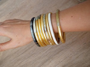 Classic Religious Organic Buffalo Horn <b>Bangles</b> <b>Bracelet</b> Unisex Polished Waterproof Indian Wedding Party Jewelry - Product Image 1
