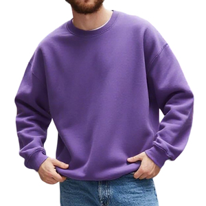 Unisex Crew Neck Pullover <b>Sweater</b> Print Knitted <b>Fleece</b> Regular Fit Casual Winter Wear Long Sleeve 100% Cotton Breathable - Product Image 4