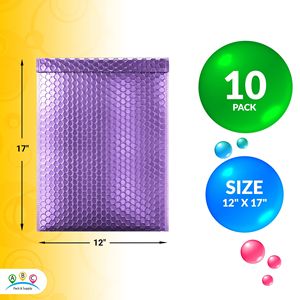 Buste Imbottite Metallizzate Viola 12 X 17 Pollici, Confezione da 10, in Alluminio e Polietilene, Accessori per Giochi - Product Image 2
