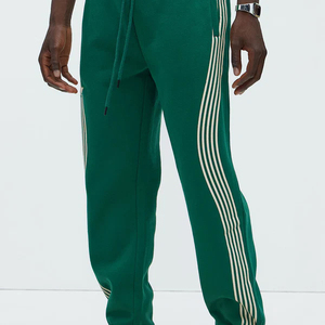 Ensemble de survêtement vert à capuche pour homme en coton, manches longues, vêtements de sport décontractés avec logo imprimé ailes, pour l'automne - Product Image 6