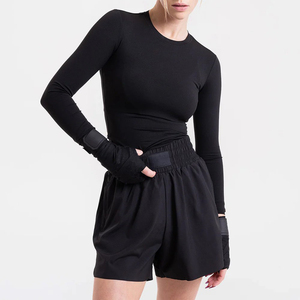 Camiseta Deportiva de Manga Larga para Mujer, Ajustada, Tejido Sólido, Anti-Pilling, Absorbe el Sudor, con Logotipo Personalizado, Nueva Colección, Venta al Por Mayor - Product Image 1