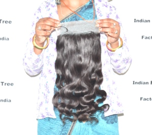 Cierre de Cabello Humano 100% Natural de Templo Indio, Ondulado 7*7, Doble Trama a Máquina, Sedoso, Fabricación Vietnamita, Precio Mayorista - Product Image 3