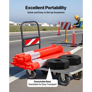 Set di 3 Coni Segnaletici Stradali in HDPE Resistenti da 48 Pollici con Strisce Riflettenti e Base Appesantita - Product Image 4