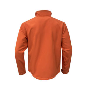 Chaqueta Bomber de Punto Naranja, Manga Larga, Cuello Alto, Cierre de Cremallera, Resistente al Viento, para Invierno, Corte Regular, Color Sólido - Product Image 2