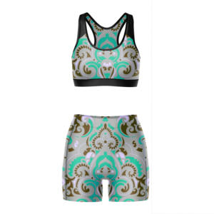 Ensemble 2 pièces de sport pour femme, couleur unie, soutien-gorge de sport dos croisé et taille élastique, respirant, haute qualité, vente en gros personnalisée - Product Image 1