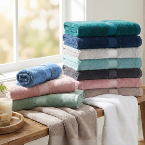 Ensemble de serviettes de bain et de toilette en microfibre de luxe, couleur unie, rectangulaires, teintes, écologiques, douces pour la peau, pour usage domestique - Product Image 5