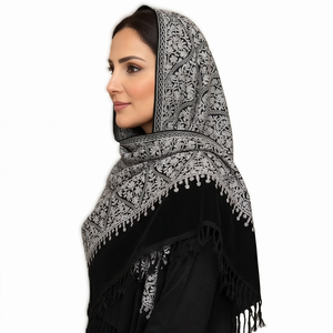 Pashmina de Viscosa Larga, Suave y Ligera con Estampado Floral Paisley Hecha a Mano, Bufanda de Invierno para Mujer, Venta al por Mayor - Product Image 4