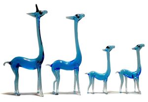 Handmade Colored Blown Glass Dome Animal Giraffe Family Theme Home Decor Christmas <b>Easter</b> Chinese New Year Gifts From Rajasthan - Product Image 6