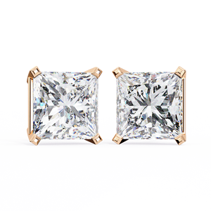 Classic 4 Prong Princess Cut E VS 1.5 ct Each Lab Grown Diamond 14K Gold IGI Certified <b>Earring</b> <b>Tops</b> for Gift Party & Anniversary - Product Image 3