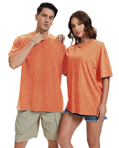 เสื้อยืดเบสิคทรงโอเวอร์ไซส์ ผ้าฟอกสี 280 กรัม คอเสื้อแบบดรอปโชว์เดอร์ เสื้อเบสิคผู้ชาย วินเทจ แขนสั้น สีพื้น เสื้อยูนิเซ็กส์ - Product Image 6