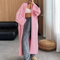 Damen Winter Vintage Baumwoll-Canvas Oversize Mantel mit Offener Front, Wendbar, Umweltfreundlich, Atmungsaktiv, Knitterfrei, 90% Gefüllt