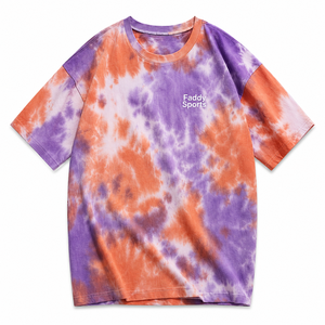 Custom Logo Oversized Tie Dye T-Shirt Men Unisex Heavyweight Cotton Vintage Acid Wash Streetwear Hip Hop Summer <b>Tee</b> Tops - Product Image 2