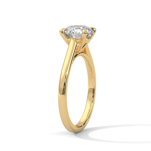 Anillo de boda de lujo con diamante genuino creado en laboratorio en oro amarillo de 14 quilates, hermoso diamante de corte redondo cultivado en laboratorio, joyería de compromiso. - Product Image 3