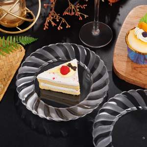 Assiettes jetables transparentes de 6 pouces, biodégradables, écologiques, résistantes, en plastique, pour la nourriture pour bébés, les chocolats, les bonbons, les desserts industriels - Product Image 3