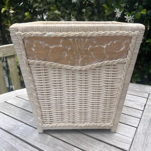 Decorative Wooden Frame And Rattan Waste Basket Perfect For Home Garden And Dining Space Use Wastes <b>Bin</b> Handcrafted From India - Product Image 6