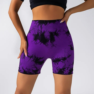 Leggings de yoga tie-dye pour femmes, taille haute, effet froncé aux fesses, pour la gym, le fitness et la course, contrôle abdominal, OEM ODM, vente en gros - Product Image 2