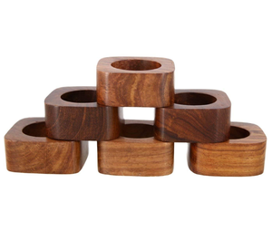 Anneaux de serviette en bois naturel écologiques au design incroyable, luxueux, modernes et personnalisés, de haute qualité, pour la décoration de la maison et de mariage, au meilleur prix - Product Image 1