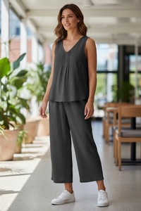 Conjunto de Pijama de Gasa de Algodón para Mujer, Ropa de Dormir de Verano, Adorable Camisola para Estar en Casa - Product Image 5