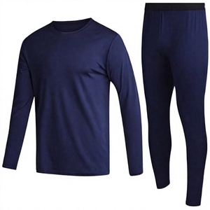 Ensemble Rash Guard Homme Bleu Marine à Manches Longues Séchage Rapide Polyester Compression Couche de Base Activewear Manches Entières Style Teint Uni - Product Image 4