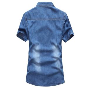 เสื้อเชิ้ตเดนิมสำหรับผู้ใหญ่ ขายส่ง เสื้อเชิ้ตแขนสั้นผ้าฝ้ายติดกระดุม เสื้อลำลองฤดูร้อน เสื้อแฟชั่นสั่งทำ เสื้อทำงาน เสื้อเชิ้ตยีนส์ - Product Image 2