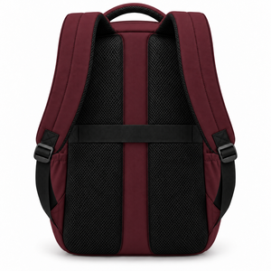 Mochila Moderna para Portátil, Color Granate, con Patrón Geométrico, Gran Capacidad, Transpirable, Unisex, con Cierre de Cremallera y Bolsillos Laterales, de Nailon - Product Image 2