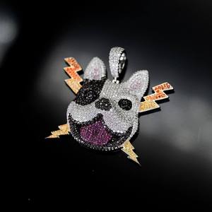 Colgante de Plata 925 Bañado en Rodio con Diamantes de Moissanita VVS1 Estilo Hip Hop - Product Image 2