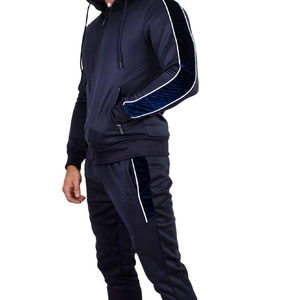 ชุดวอร์มแนวซิปของผู้ชายชุดวิ่งเล่นกีฬา2ชิ้นสำหรับออกกำลังกายในช่วงฤดูหนาวแถบด้านข้างออกแบบได้ตามต้องการ - Product Image 2