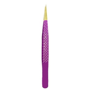 แหนบติดขนตาปลอมสีม่วง ปลายทอง ทำจากสแตนเลสอย่างดี สำหรับติดขนตาปลอม - Product Image 6