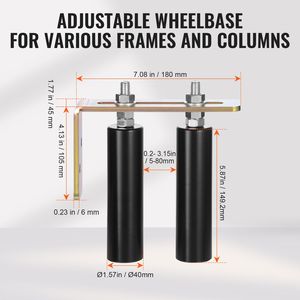 Kit Universale Regolabile per Cancelli Scorrevoli da 6FT, Rulli per Cancelli Scorrevoli in Acciaio Nero Resistente, Staffa a L per Cancelli Scorrevoli - Product Image 4