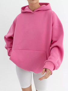Sweat-shirt à capuche unisexe rouge, fermeture éclair, coupe classique, couleur unie, tissu French Terry, vêtement décontracté pour l'automne - Product Image 4