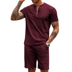 Men 2-piece Summer Quarter Zip Polo Shirt & Shorts <b>Set</b> For Men's Athletic Jogging Training Easy To Wear Short <b>Sets</b> Men's - Product Image 4