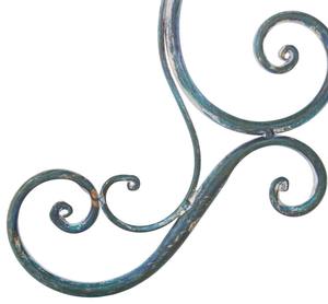 Bain d'oiseaux vintage en métal bleu sur piédestal avec base décorative à motifs, mangeoire décorative pour oiseaux d'extérieur pour patio, jardin et terrasse - Product Image 6