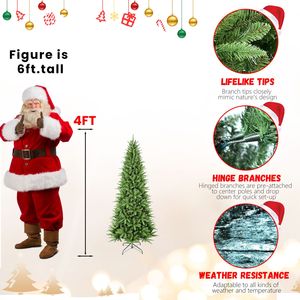 Albero di Natale Artificiale Non Illuminato da 1,2 m, Verde in PVC con Rami Misti, Cerniere in Metallo e Base Pieghevole - Product Image 2