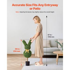 2 Set di Sfere di Bosso a Forma di Coniglio da 36 Pollici, Facili da Montare, Alberi Artificiali Realistici in Seta Sintetica per Decorazioni Domestiche - Product Image 5