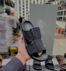 Sandalias Planas de Cuero Genuino para Hombre Fox, Punta Abierta, Cierre de Hebilla, Correa Delantera/Trasera Transpirable, Suela de Goma Antideslizante, Moda de Verano - Product Image 1