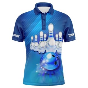 High Quality Custom Sublimation Men's <b>Bowling</b> for Polo Shirt Comfortable Stylish Knitted Classic Comfortable <b>Bowling</b> Team Shirt - Product Image 3