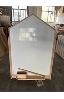 Tableau magnétique UCI en chêne MDF en forme de maison pour enfants, tableau d'écriture écologique pour la maternelle, idéal pour le dessin et le bricolage