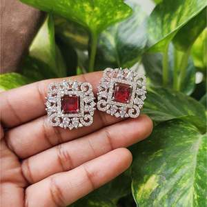Nita Ambani Red Long Necklace Fine Jewelry Set - Product Image 4