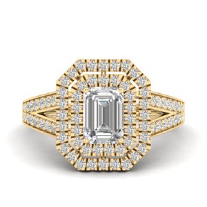 Anillo de compromiso REYES con halo de moissanita de 1.62 quilates con corte esmeralda en plata de ley 925 para mujer, joyería fina, precio al por mayor - Product Image 6