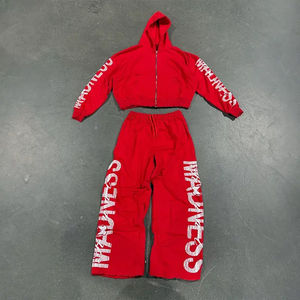 Sudaderas con Capucha y Pantalones Deportivos Extra Grandes para Hombre, de Alta Calidad, Personalizados, al por Mayor, con Bordado y Parches Desgastados - Product Image 1