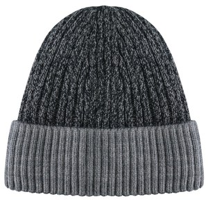 Bonnet tricoté unisexe, couleur unie, bord contrastant, chaud pour l'hiver, décontracté, fait main, en acrylique extensible, taille 56-58CM - Product Image 5