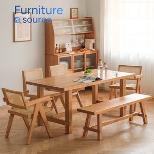 Mesa de comedor moderna de madera maciza, muebles duraderos para uso en cocina familiar, producción directa de fábrica de Vietnam - Product Image 1