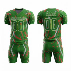 Uniforme de Fútbol Americano Personalizable 100% Poliéster, Conjunto de Camiseta y Pantalones Cortos, Posición del Logotipo Frontal, Cintura Elástica, Tallas Grandes, Venta al Por Mayor - Product Image 1